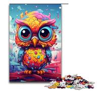 Puzzle da 1000 pezzi Baby Robot Owl di Splatters Un sacco di puzzle spessi e colorati per adulti Puzzle in legno ottimi regali per Natale 75x50 cm