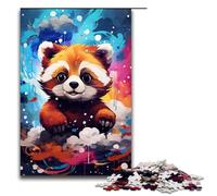 Puzzle da 1000 pezzi Baby Robot Red Panda di Splatters Un sacco di puzzle spessi e colorati per adulti Gioco educativo in legno 75x50 cm