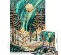 Puzzle da 1000 pezzi "Bagliore Dorato Invernale" per Adolescenti, Esercizio Cognitivo, Rilassante, Ideale come Regalo Invernale (38x52cm)
