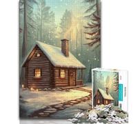 Puzzle da 1000 pezzi "Baita invernale" per adulti e adolescenti interazione genitori-figli per età dai 14 anni in su (38x26cm)