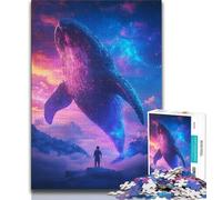 Puzzle da 1000 pezzi "Balena che salta fuori" per adulti e adolescenti, giocattolo educativo intellettuale decomprimente, regalo di compleanno, regali, arte murale 50x75cm