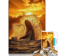 Puzzle da 1000 pezzi, balena che salta, per adolescenti, gioco stimolante, ideale come regalo per tutta la famiglia (dimensioni 38x26cm)