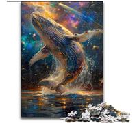 Puzzle da 1000 pezzi "Balena che salta" per adulti e adolescenti, motivo artistico interessante per la riduzione dello stress, con Babbo Natale, per bambini di 14 anni (26x38cm)