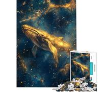Puzzle da 1000 pezzi Balena dorata nel cosmo per ragazzi Un gioco di assemblaggio che allena la mente e la manualità amici e familiari 50x75cm