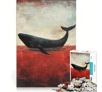 Puzzle da 1000 pezzi "Balena in acqua rossa" - Gioco educativo e divertente da fare a casa regalo di compleanno o di viaggio 50x75cm