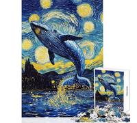 Puzzle da 1000 pezzi "Balena in una notte stellata" per adulti rompicapo gioco di logica difficile ideale come regalo per tutta la famiglia (dimensioni 38x52cm)
