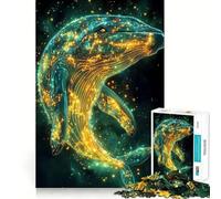 Puzzle da 1000 pezzi Balena nello spazio per adulti,gioco di memoria divertente con componenti robusti e ben definiti, alleviare lo stress (50x75cm)