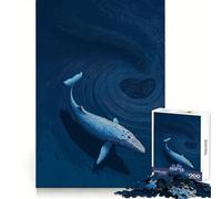 Puzzle da 1000 pezzi "Balena nell'oceano blu profondo" - Stimolante per la concentrazione, leggero e rilassante, con bordi precisi, un regalo significativo (50x75cm)