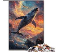 Puzzle da 1000 pezzi "Balene al tramonto" per adulti e adolescenti, giocattoli avvincenti per la decorazione della casa, stimola l'intelligenza cerebrale (26x38cm)