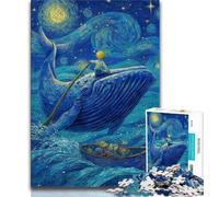 Puzzle da 1000 pezzi "Balene nel cielo notturno" per adulti, regalo, gioco per famiglie, antistress, sfida difficile, fantastici regali e giocattoli, 38x26cm