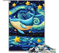 Puzzle da 1000 pezzi "Balene nel cielo notturno" Puzzle da 1000 pezzi per adulti, giochi e regali educativi impossibili per la casa (dimensioni 26x38cm)