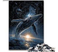 Puzzle da 1000 pezzi "Balene sotto il cielo notturno" per adulti, gioco stimolante e interazione tra genitori e figli (50x75cm)