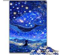 Puzzle da 1000 pezzi "Balene sotto il cielo stellato" per adulti e ragazzi, giochi educativi classici, splendida decorazione (26x38cm)