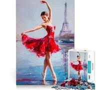 Puzzle da 1000 pezzi "Ballerina a Parigi",gioco di logica,stimolante e rilassante,ideale come regalo di Natale (38x52cm)