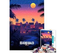 Puzzle da 1000 pezzi Bamako Mali Poster di viaggio Gioco per famiglie Sfida di intelligenza Giocattolo avvincente Ottimo regalo per giochi Regalo di compleanno (Dimensioni 38x26cm)