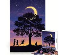 Puzzle da 1000 pezzi Bambini sotto l'albero illuminato dalla luna Gioco di precisione con tagli precisi e concentrazione mentale Divertimento per il tempo libero Regalo di compleanno (50x75cm)