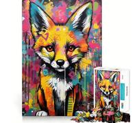 Puzzle da 1000 pezzi Banksy Graffiti Slum Fox Taglio preciso Arte Gioco creativo per stimolare la mente Gioco facile da giocare Decorazione natalizia (38x26cm)