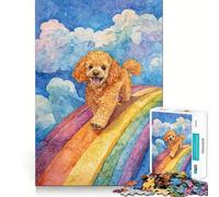 Puzzle da 1000 pezzi "Barboncino sul Ponte dell'Arcobaleno" per ragazzi ideale per migliorare la memoria facile da completare e per il tempo libero con taglio preciso perfetto per decorare la parete