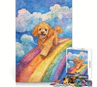 Puzzle da 1000 pezzi "Barboncino sul Ponte dell'Arcobaleno" per ragazzi ideale per migliorare la memoria facile da completare e per il tempo libero con taglio preciso perfetto per decorare la parete