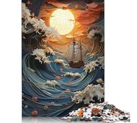 Puzzle da 1000 pezzi Barca a vela nella tempesta Arte Puzzle creativi quadrati di carta per adulti Regali di Natale 38x26 cm/1000 pezzi