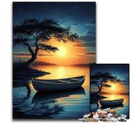 Puzzle da 1000 pezzi "Barca al tramonto", puzzle di cartone per bambini dai 14 anni in su, sfida educativa, attività divertenti a casa, regali di compleanno, regali di viaggio, 26x38cm