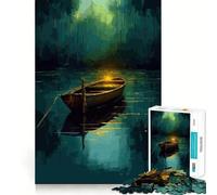 Puzzle da 1000 pezzi "Barca nella notte",disegno ritagliato con precisione,sfida intelligente e divertente,gioco per il tempo libero,regalo di Natale 50x75cm