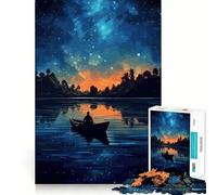 Puzzle da 1000 pezzi "Barca nella notte",disegno ritagliato con precisione,sfida intelligente e divertente,gioco per il tempo libero,regalo di Natale 50x75cm