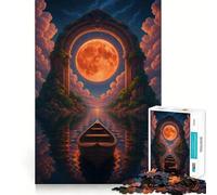 Puzzle da 1000 pezzi "Barca sotto un arco illuminato dalla luna" gioco di precisione,stimola la logica,ideale per il tempo libero e come regalo di compleanno 50x75cm