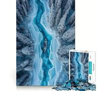 Puzzle da 1000 pezzi "Barca sul fiume ghiacciato",pezzi a incastro preciso,gioco creativo e divertente,momento di relax,regalo di compleanno 50x75cm