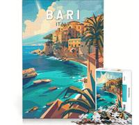 Puzzle da 1000 pezzi Bari, Italia, giocattolo fai da te, sfida difficile, con pezzi completamente ad incastro di forma casuale 38x52cm