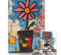 Puzzle da 1000 pezzi Basquiat Flowers, puzzle da 1000 pezzi per adolescenti e adulti, pezzi completamente interconnessi e di forma casuale, 50x75cm