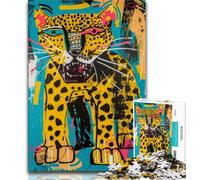Puzzle da 1000 pezzi Basquiat Leopard, giocattolo educativo intellettuale decomprimente, gioco educativo per compleanno, Natale 38x26cm