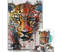 Puzzle da 1000 pezzi Basquiat Leopard per adolescenti, per gioco educativo, giocattolo, arredamento unico per la casa e regali (38x26cm)