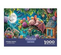 Puzzle da 1000 pezzi Bat Wizard - Pipistrello nel giardino illuminato dalla luna Puzzle per adulti Gioco educativo Puzzle divertente Regalo per la casa 70x50cm/1000 pezzi