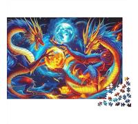 Puzzle da 1000 pezzi "Battaglia del Drago Mitico" con Doppio Drago e Sfere, Gioco Educativo per Adulti, Decorazione per la Casa,Difficoltà, di Compleanno per Uomini e Donne, 52x38cm
