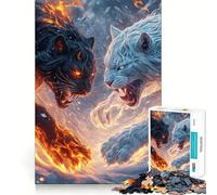 Puzzle da 1000 pezzi "Battaglia delle Pantere" Poster Clean Fit Decor Attività stimolante per la mente Momenti di relax Gioco Divertente Regalo di Natale (38x26cm)