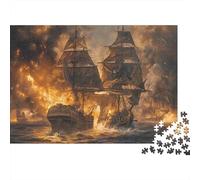 Puzzle da 1000 pezzi "Battaglia navale" con veliero in tempesta per adulti. Gioco educativo, bella decorazione, difficile e stimolante, ideale come regalo di compleanno. 52x38 cm/1000 pezzi.