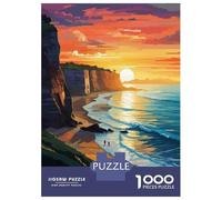 Puzzle Da 1000 Pezzi Beach Sunset Landscape Art Print Puzzle Per Adulti Gioco Per Famiglie Migliora La Memoria Ideale Come Regalo Per Tutta La Famiglia 52x38cm/1000pcs