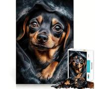 Puzzle da 1000 pezzi Beagle che sbircia da una coperta,decorazione con bordi ben definiti,gioco di addestramento mentale,divertente e facile da usare,regalo di compleanno (50x75cm)