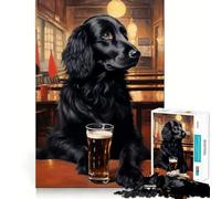 Puzzle da 1000 pezzi Beer Flat Coated Retriever,taglio liscio,gioco cognitivo,regalo,momento di relax,gioco di compleanno (50x75cm)