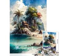 Puzzle da 1000 pezzi "Bella isola" giocattolo educativo ottimo regalo per giochi di famiglia gioco per migliorare l'amore tra coppie dimensioni 50x75cm