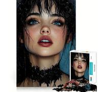Puzzle da 1000 pezzi Bella ragazza vampira,decorazione con bordi precisi,gioco di logica,divertimento facile,regalo di compleanno (38x52cm)