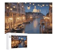 Puzzle da 1000 pezzi Bella Venezia di notte Puzzle personalizzato in legno per adulti Foto Puzzle Art Wall Hanging Decor per compleanno, matrimonio, San Valentino, anniversario