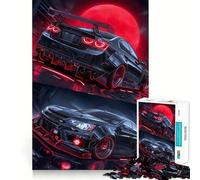 Puzzle da 1000 pezzi Bellezza nera nella luna rossa,decorazione con bordi precisi,gioco di logica,divertimento facile,regalo di compleanno (38x26cm)
