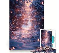 Puzzle da 1000 pezzi Bellissima farfalla invernale,taglio preciso,divertente gioco di logica,divertimento rilassante,decorazione natalizia per la casa (50x75cm)