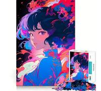 Puzzle da 1000 pezzi Bellissima geisha anime,taglio preciso,divertente gioco di logica,divertimento per rallentare il ritmo,decorazione natalizia per la casa (38x52cm)