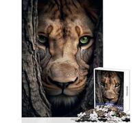 Puzzle da 1000 pezzi bellissima leonessa che si nasconde giocattoli antistress regalo di compleanno gioco pratico con pezzi completamente interconnessi di forma casuale dimensioni 50x75cm