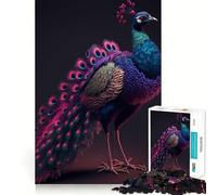 Puzzle da 1000 pezzi Bellissimo pavone con bordo ben definito,gioco per allenare la mente,divertente e facile da usare,regalo di compleanno (50x75cm)