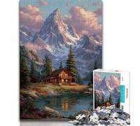 Puzzle da 1000 pezzi, bellissimo puzzle per adolescenti con baita in legno, giocattoli avvincenti per la decorazione della casa (dimensioni 75x50cm)