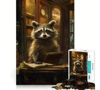 Puzzle da 1000 pezzi "Biblioteca del procione" per ragazzi, ideale per migliorare la memoria, rafforzare i legami familiari, con bordi precisi e un regalo premuroso (50x75cm)